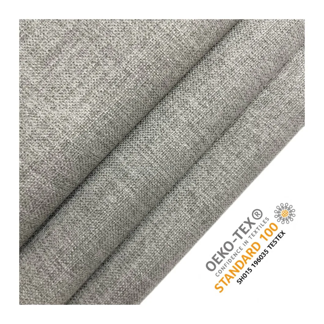 Linen Look Woven Polyester Thermal Insulation Fabric for Curtains